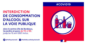 COVID 19 : interdiction de consommation d’alcool sur la voie publique dans le centre-ville de Bdx
