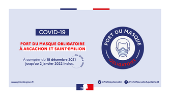 COVID-19 : Port du masque obligatoire à Arcachon et Saint-Emilion durant les vacances de Noël 
