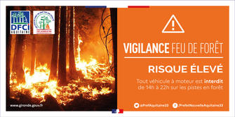 Passage en vigilance ORANGE pour le risque feux de forêt en Gironde