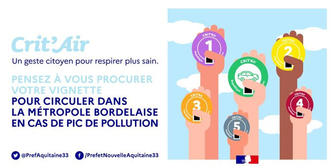 Crit'Air - Circulation différenciée lors des pics de pollution dans l'agglomération de Bordeaux