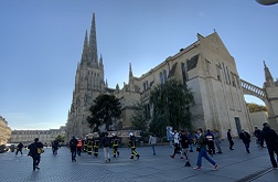 Exercice sécurité incendie à la cathédrale de Bordeaux